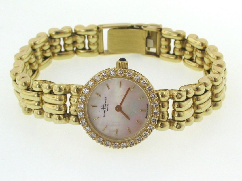 Baume & Mercier 14k Yellow Ladies Gold Watch with Diamond Accents 