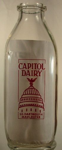 CAPITOL DAIRY SO DARTMOUTH MASS QUART MILK BOTTLE  