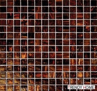 10SF Brown Iridescent Glass Mosaic Tile Backsplash ~  