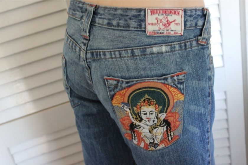 True Religion Bobby Embroidered Kama Sutra Jeans size 30  