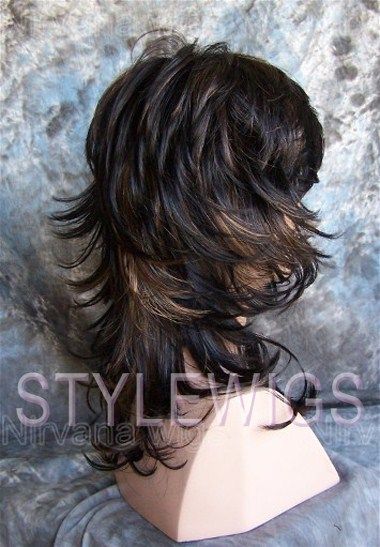   Darkest Brown & Strawberry Blonde Mix Wavy Layers Wig NIAN 2H27  