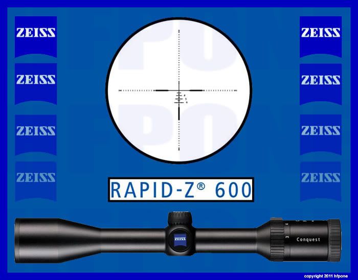 ZEISS 5214609971 Conquest 3 9x40mm RZ600 Riflescope Rapid Z 600 Matte 