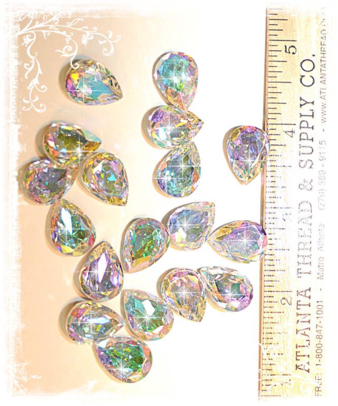 RHINESTONES TEARDROPS 18 COUNT CRYSTAL AB SZ 18X13  