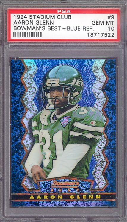 1994 SC Bowmans Best Blue Refractor Aaron Glenn PSA 10  