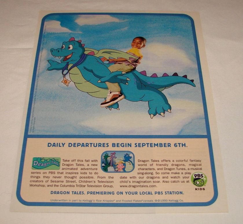 1999 PBS tv ad page ~ DRAGON TALES version 2  