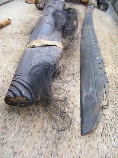 LARGE PARANG ILANG ~Deer Horn Hilt & Scabbard~ Borneo WEAPON SWORD 