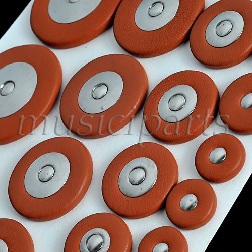 5sets of 25pcs Alto Saxophone Woodwind Leather Pads Orange high 