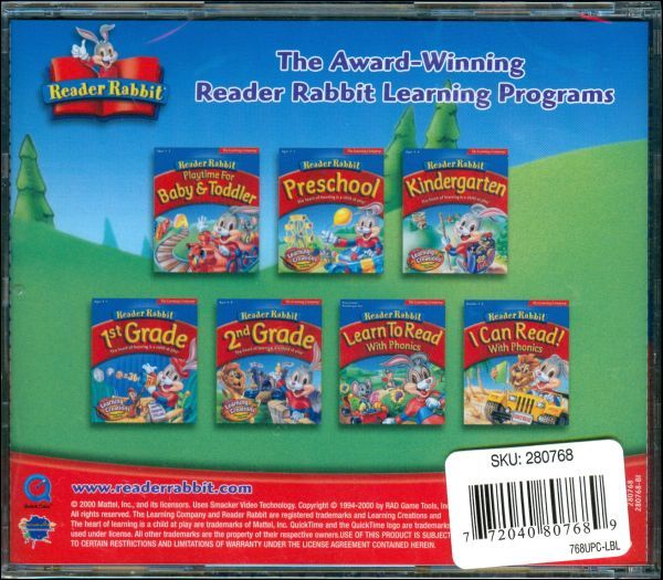 Reader Rabbit 1st Grade Learning Creations for ages 5   7 Windows 95 