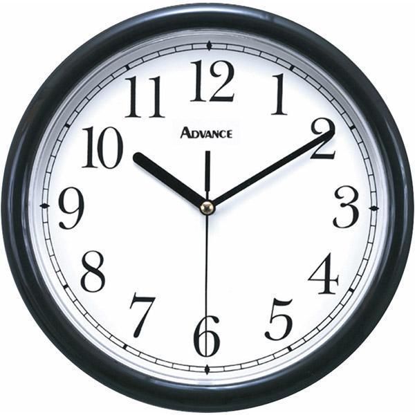 ADVANCE BLACK 10 INCH WALL CLOCK QUARTZ NEW $0 US SHIP  