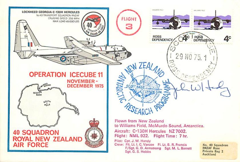 ROSS DEP   1975 Antarctic Flown Cover   Oper. Ice Cube  