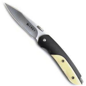 CRKT 1055 DELEGATE EDC SATIN BONE FOLDING KNIFE.  