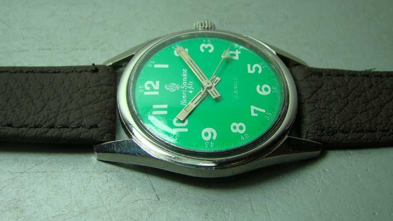 STUNNING VINTAGE HENRI SANDOZ WINDING SWISS MADE WRIST WATCH OLD USED 