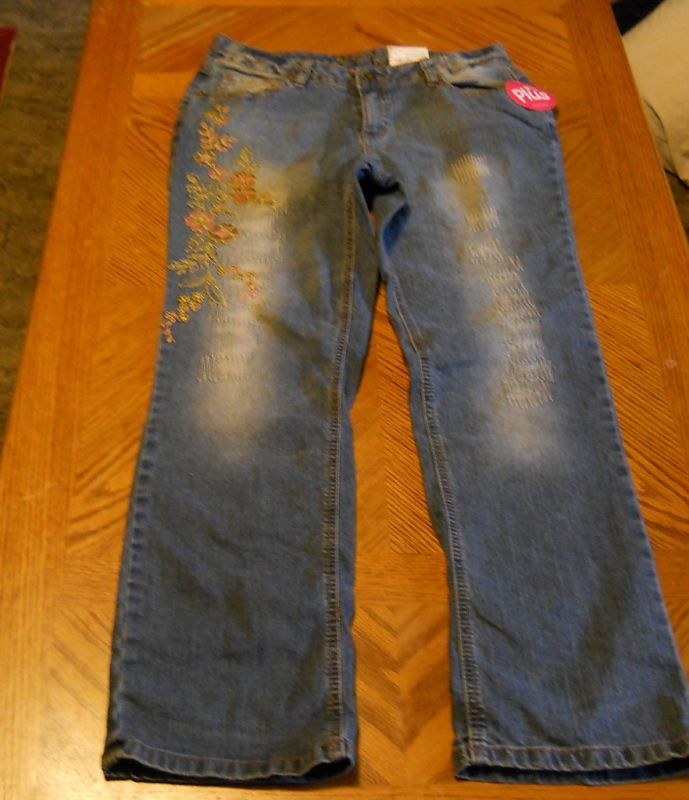 Girls Plus Total Girl Straight Leg Jeans 8 1/2 16 1/2  