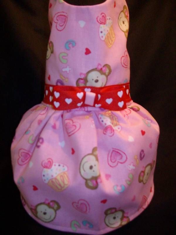 XS Sm or Med Monkeys & Cupcakes DoG Dress Pet Apparel  