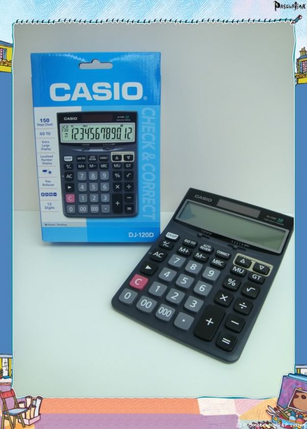 New Casio DJ 120D 12 digits desk check type calculator  