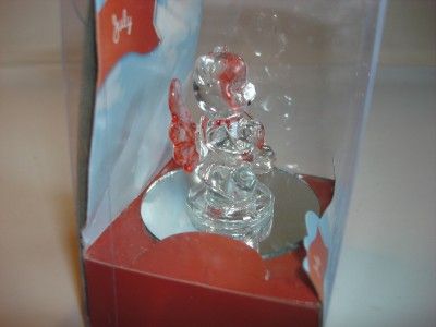 ANGEL GLASS BEAR JULY BIRTHSTONE RUBY 14 15 ANNIVERSARY  