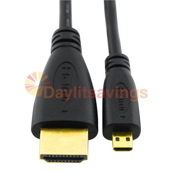 For Blackberry Playbook Type A to D Micro HDMI Gold Cable+Touch Stylus 