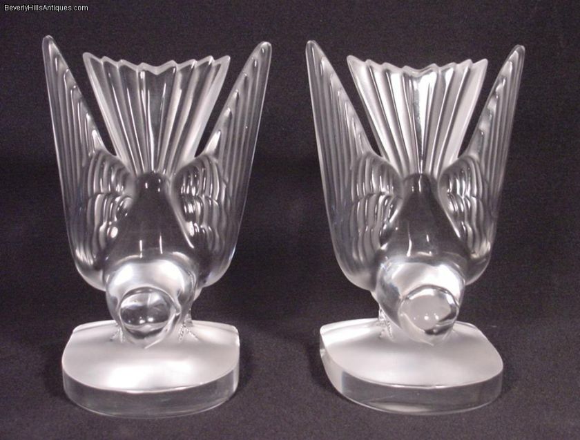 Lalique Swallow Hirondelles Book Ends List Price $1635  