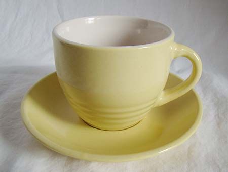 Ceramic Demitasse Cups & Saucers Fiesta style Colors  