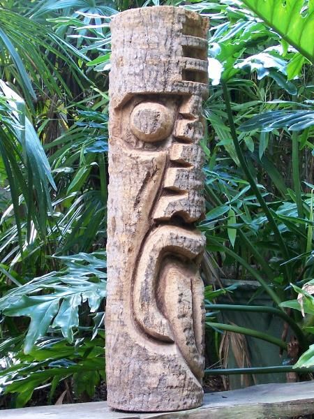 Wassup TIKI STATUE #101 Palm Tree Hawaiian Carving Art  