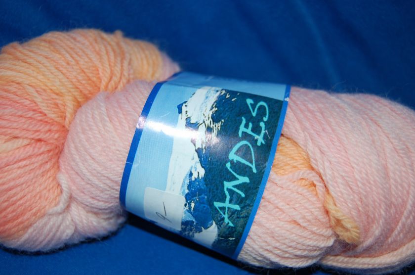 F711 EURO YARNS ANDES 100# WOOL YARN #11 BUBBLEGUM / SUNSHINE COLORWAY 