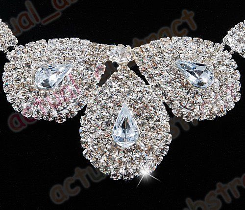 Free choker rhinestone acrylic necklace earring 1SET  