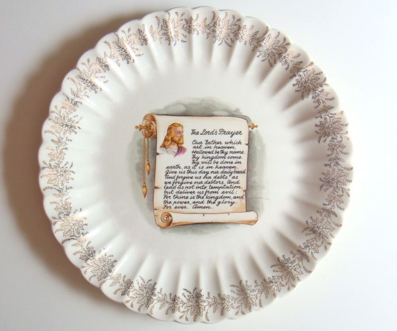   Prayer Decorative Plate Sanders Mfg.   23K GOLD (First Edition) Jesus