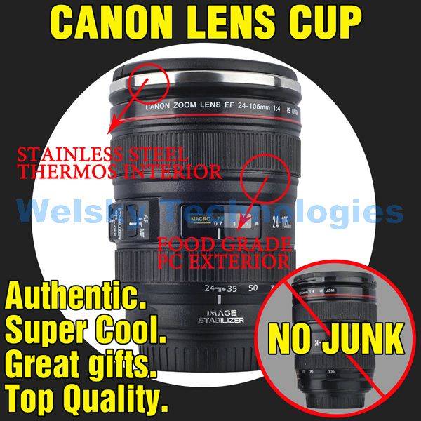 Canon Camera 5D 60D 550D EOS 24 105mm Lens Cup Mug Stainless Steel 