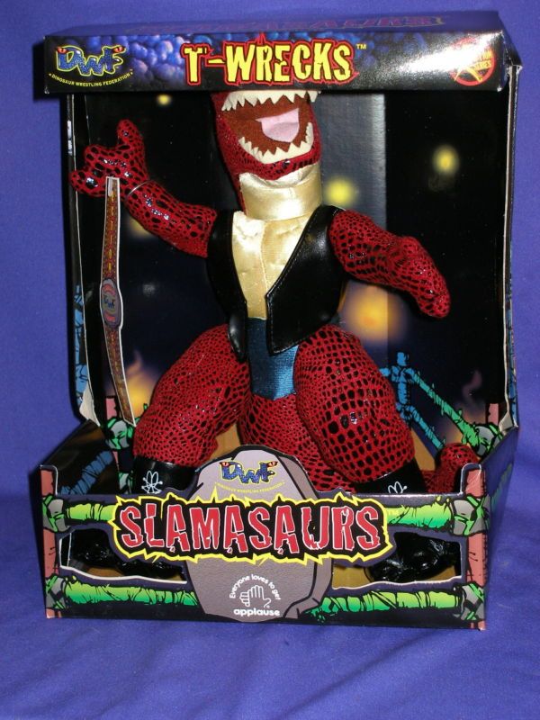 DWF T Wrecks Slamasaurs Wrestling Dinosaur Applause MIB  