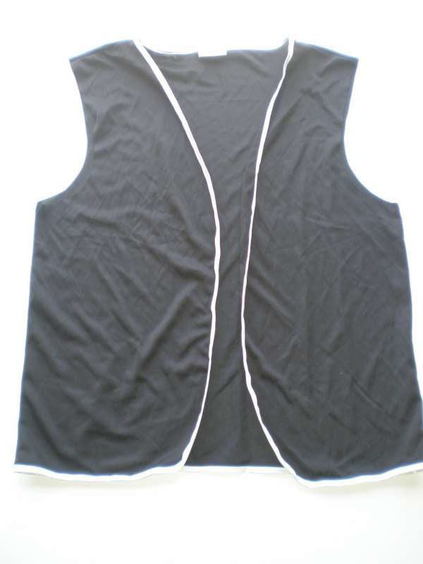 Fun World Pirate Vest Youth Black White Trim  