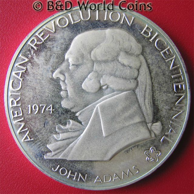 JOHN ADAMS .91oz SILVER PROOF 1st CONTINENTAL CONGRESS  