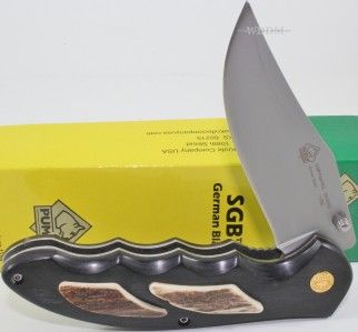 PUMA SGB Bobcat Flash 3532 German Blade Stag Bone Linerlock Folding 