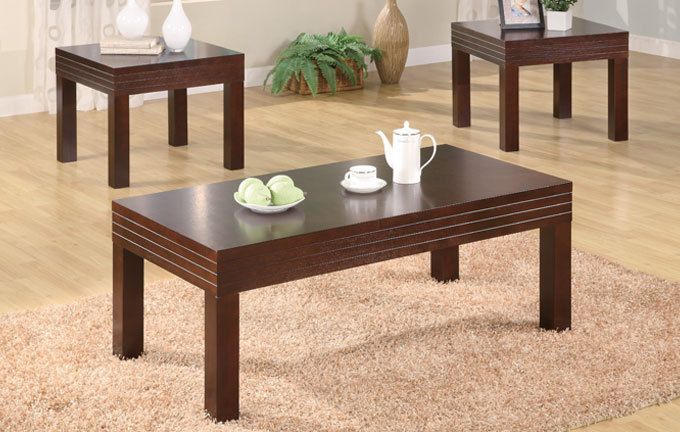 Pcs Coffee and End Table set wood veneer occasional  