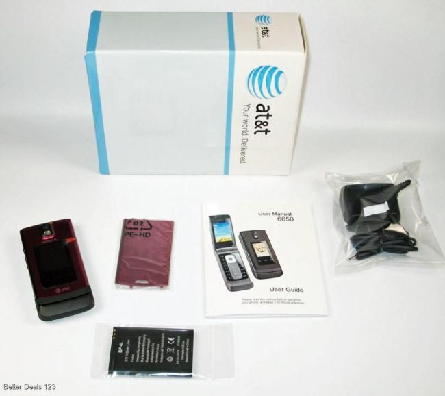 New Nokia 6650   RED (AT&T) 3G Flip Cell Phone 607375046116  