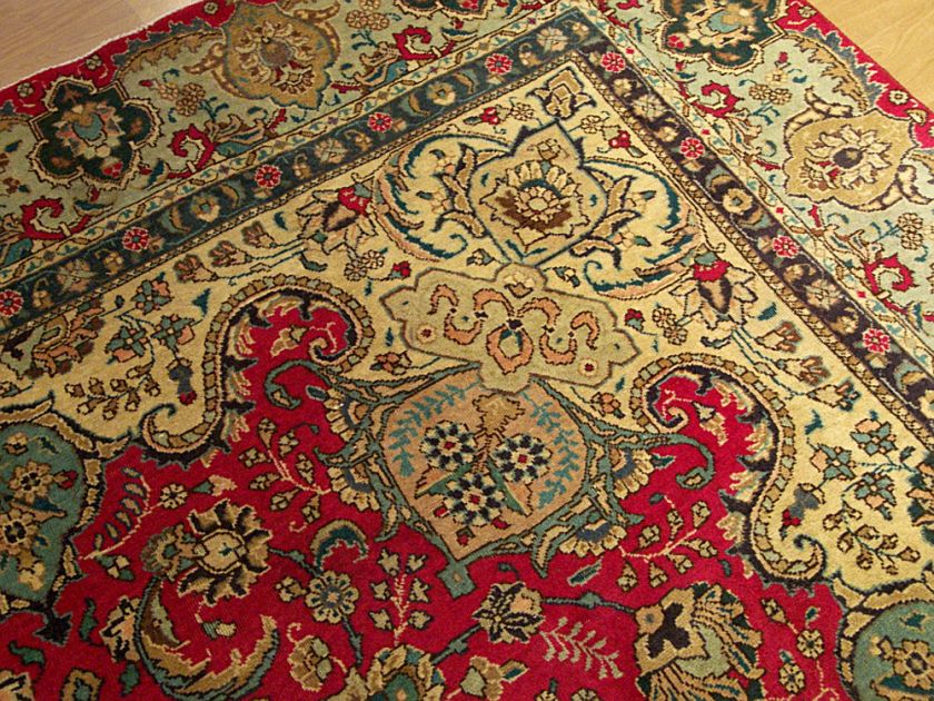 3x12.Handmade Carpet Antique 1930s Genuine Persian Tabriz Serapi 