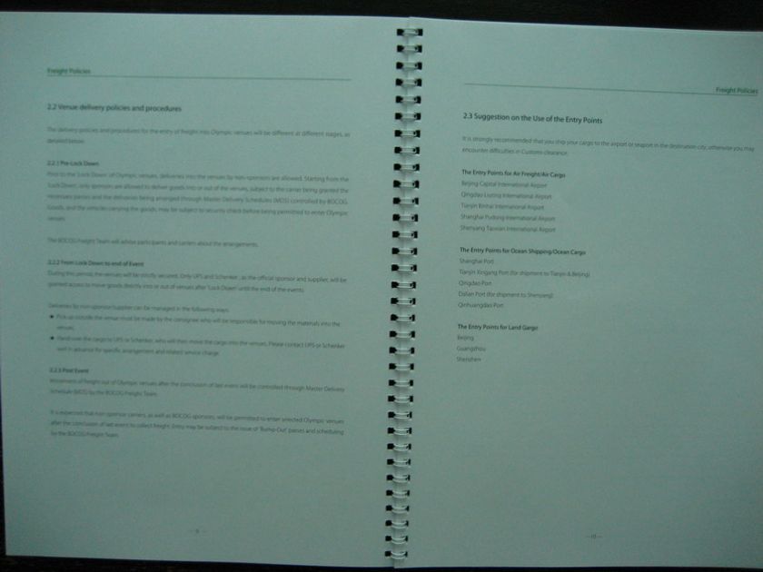 2008 BEIJING OLYMPIC MEDIA FREIGHT & SHIPPING GUIDE   