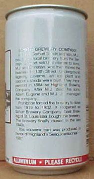 SCHOTT BREWERY BEER Can w/ Brewery, WISCONSIN, ILLINOIS  