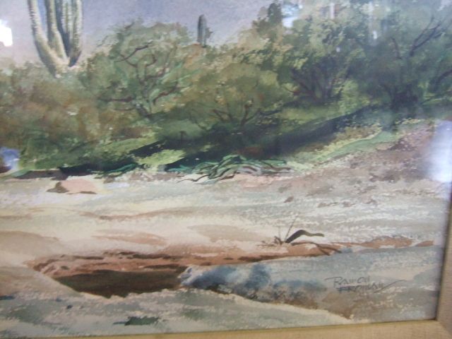 1950s Vintage Texas Artist RAMON FROMAN Desert Az Landscape Watercolor 