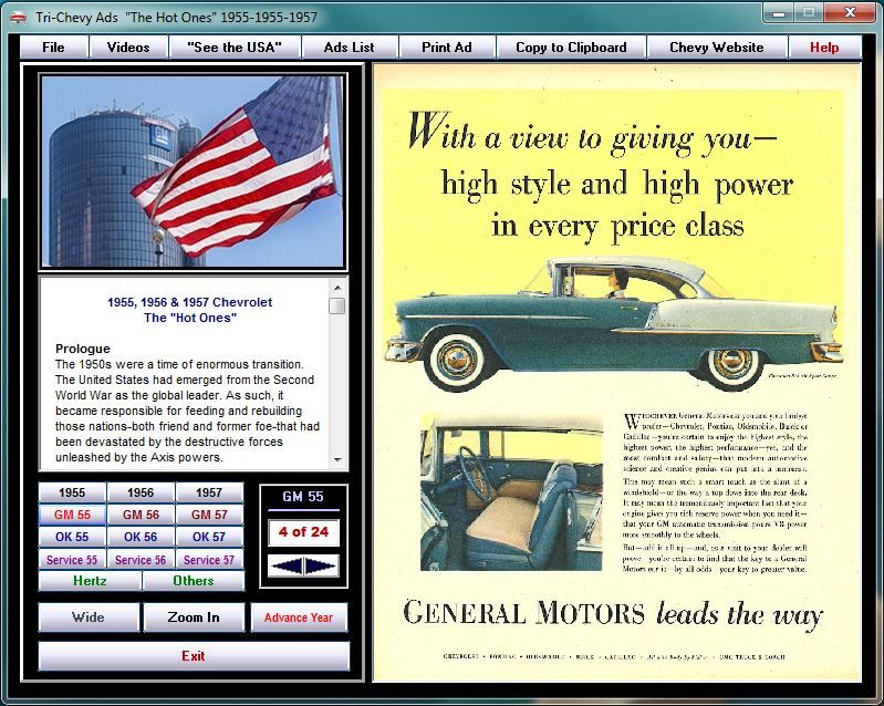 Tri Chevy Ads & Videos CD ROM 1955 1956 1957 chevrolet  