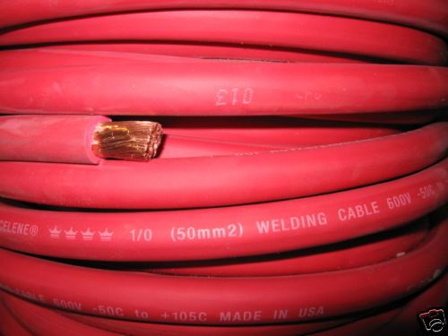 50 1/0 WELDING CABLE EXCELENE RED MADE IN USA  