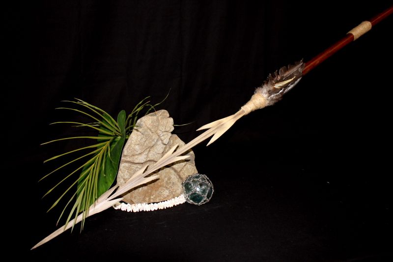 KOA SPEAR 5FT W/ CARVED MARLIN BILL   HAWAIIAN TRADITION  