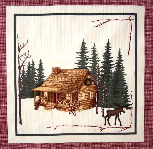 SNOWSHOE LODGE ~ Flannel Fabric Quilt Blocks  