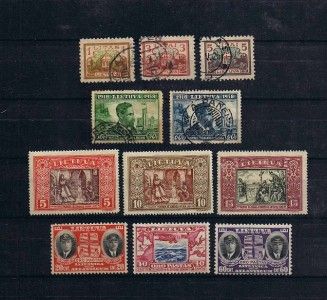 LITHUANIA LIETUVA LOT 1939 1923 1932 1934 USED/MH P.SET  