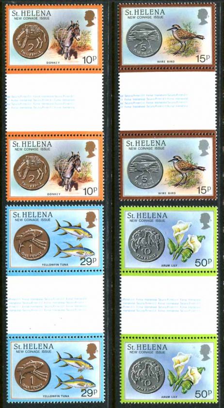 St. Helena 416 9 MNH Marine Life Fish Coin Birds. s9632  