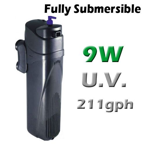 216 GPH SUBMERSIBLE 9W UV STERILIZER W/ BUILT IN PUMP  