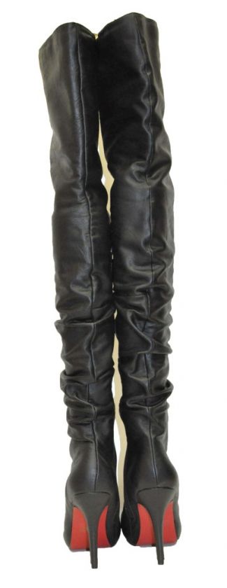 FAHRENHEIT Kim 01 Black Over Knee Tall Woman Boots 7.5  