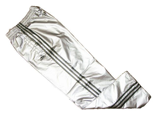 Title  Adidas Wet Look Shiny Nylon Silver Pants S NEW