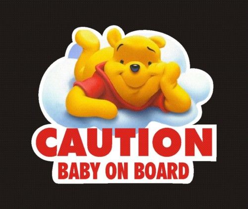 Winnie The Pooh Baby on Board Decal, Sticker Die Cut #3  