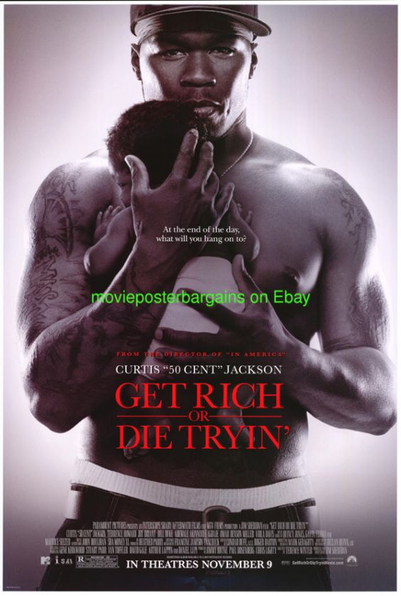 GET RICH OR DIE TRYIN MOVIE POSTER 50 CENT RAPPER BIO  