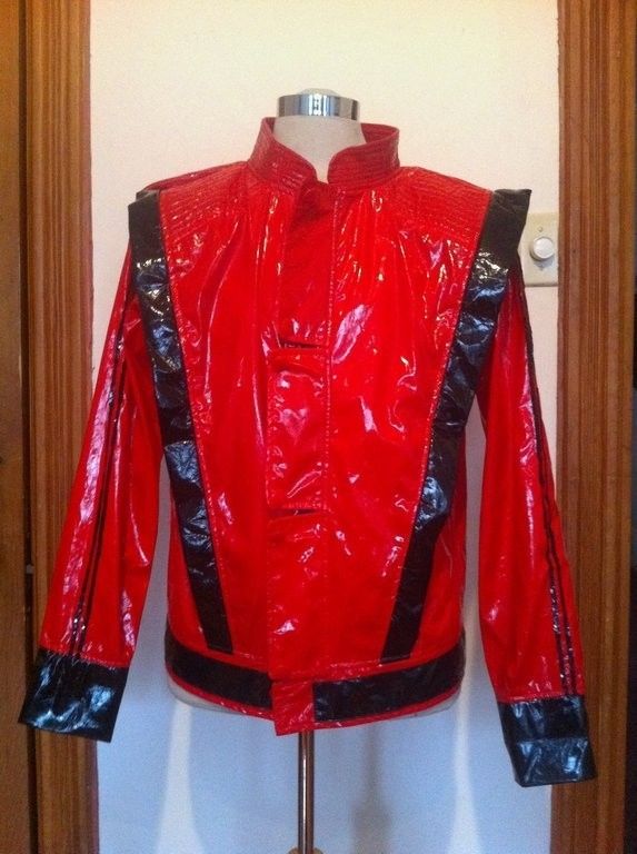 VINTAGE MICHAEL JACKSON VINYL SHINY THRILLER JACKET MENS MEDIUM 